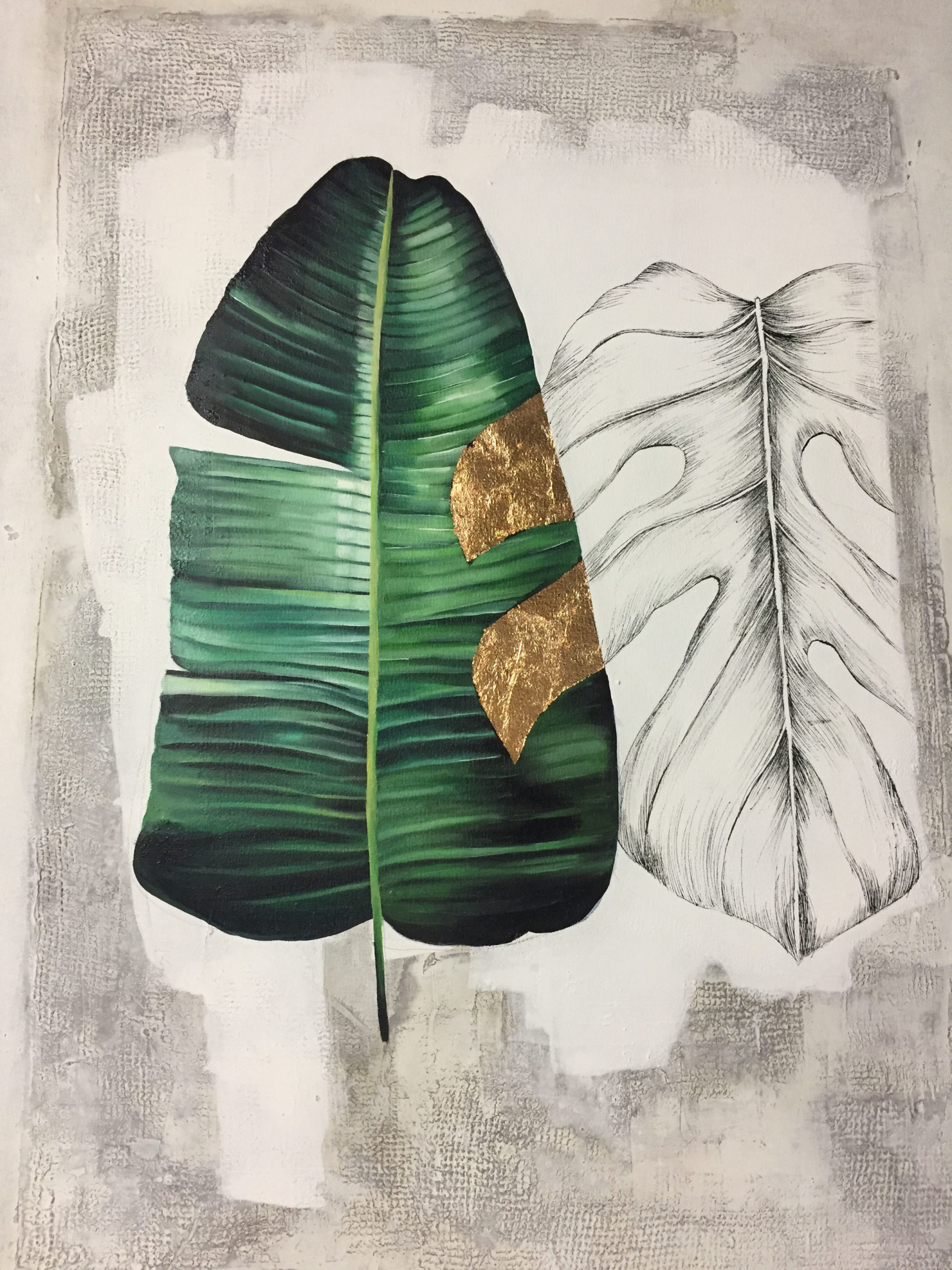 Vicky Sanders Abstract Botanical - Banana Leaf #1