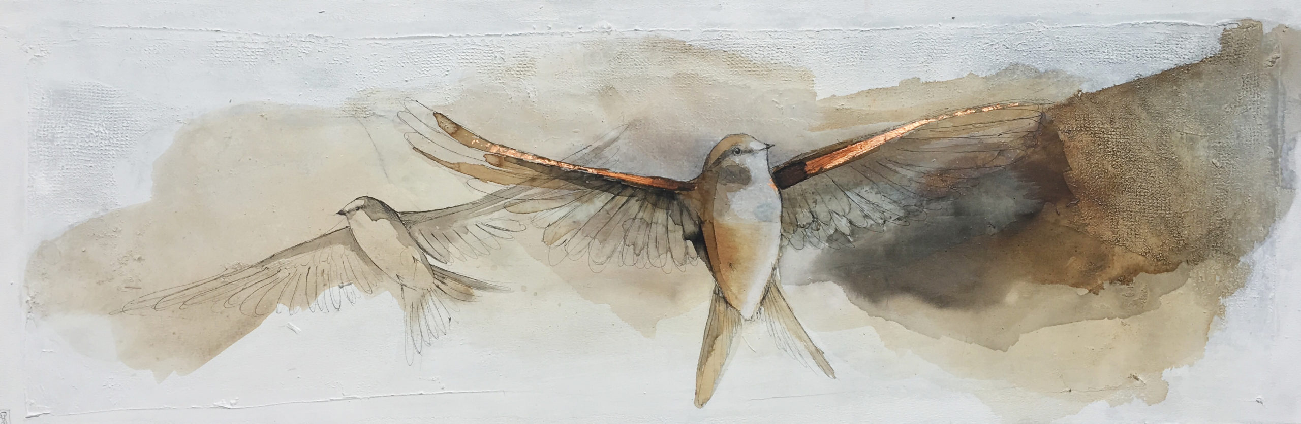 Vicky Sanders Abstract Figurative - Birds in Flight