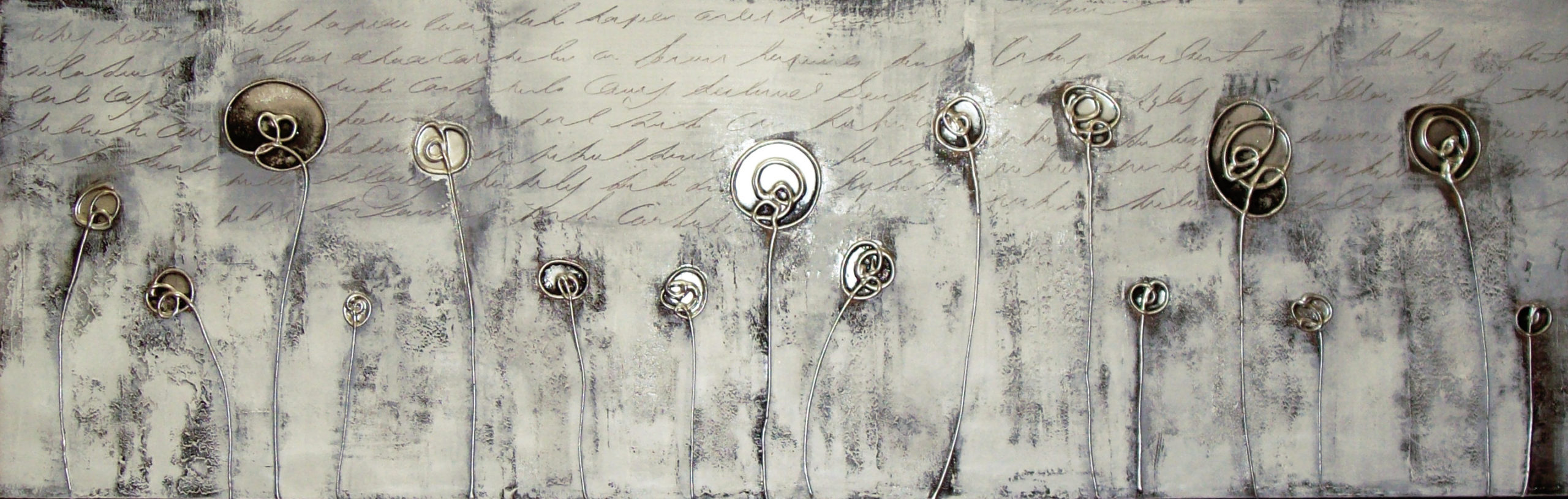 Vicky Sanders Abstract Botanical - Black and White Poppies